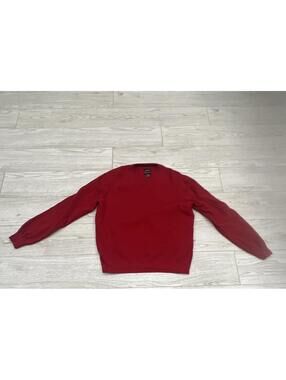 Victorinox Men's Red Cotton Blend Solid V Neck Sweater SIZE XL $138